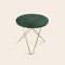 Mini Green Indio Marble and Brass O Side Table by Oxdenmarq, Image 2