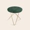 Mini Table d'Appoint O en Marbre Vert Indio et Laiton par Oxdenmarq 2