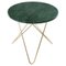 Mini Green Indio Marble and Brass O Side Table by Oxdenmarq 1