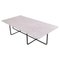 Large White Carrara Marble and Black Steel Ninety Coffee Table by Ox Denmarq 1