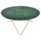 Grande Table Basse O en Marbre Indio Vert et Laiton par Ox Denmarq 1