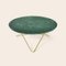Large Green Indio Marble and Brass O Coffee Table by Ox Denmarq 2