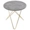 Mini Grey Marble and Brass O Side Table by Ox Denmarq 1