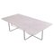 Large White Carrara Marble and Steel Ninety Coffee Table by Ox Denmarq 1