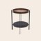 Mocca Leather Walnut Wood and Black Marquina Marble Deck Table by Ox Denmarq 2