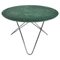 Grande Table Basse O en Marbre Indio Vert et Acier Inoxydable par Ox Denmarq 1
