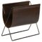 Mocca Leather and Black Steel Maggiz Magazine Rack by Oxdenmarq, Image 1