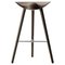 Brown Oak and Stainless Steel Bar Stool from by Lassen 1
