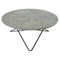 Large Grey Marble and Black Steel O Coffee Table by Ox Denmarq 1