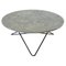 Large Grey Marble and Black Steel O Coffee Table by Ox Denmarq, Image 1