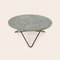 Large Grey Marble and Black Steel O Coffee Table by Ox Denmarq 2