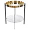 Brass and White Carrara Marble Deck Table by Ox Denmarq 1