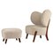 Moonlight Sheepskin Tmbo Lounge Chair & Pouf by Mazo Design, Set of 2, Image 1