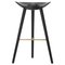 Black Beech and Brass Bar Stool by Lassen, Image 1