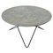 Tavolino da caffè O in marmo grigio e acciaio nero di Ox Denmarq, Immagine 1
