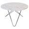 Big White Carrara Marble and Stainless Steel O Coffee Table by Ox Denmarq 1