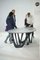 Grey Blue Concrete Steel Sculptural G-Table from Zieta 13