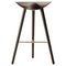 Brown Oak and Brass Bar Stool from by Lassen, Image 1