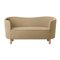 Sand and Natural Oak Raf Simons Vidar 3 Mingle Sofa from by Lassen 2