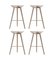 Oak and Brass Bar Stools from by Lassen, Set of 4 2