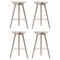 Oak and Brass Bar Stools from by Lassen, Set of 4 1