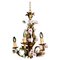 Antique Chandelier with Porcelain Flowers 1