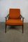 Orangefarbener Sessel, 1950er 4
