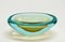 Mid-Century Aquamarine and Amber Murano Sommerso Glass Bowl by Cenedese, 1960s 13