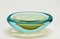 Mid-Century Aquamarine and Amber Murano Sommerso Glass Bowl by Cenedese, 1960s, Image 13