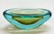 Mid-Century Aquamarine and Amber Murano Sommerso Glass Bowl by Cenedese, 1960s, Image 12