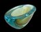 Cuenco Mid-Century de cristal de Murano en aguamarina y ámbar de Cenedese, años 60, Imagen 4