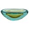 Mid-Century Aquamarine and Amber Murano Sommerso Glass Bowl by Cenedese, 1960s 2