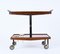 Mid-Century Wood, Brass and Enameled Metal Serving Bar Cart and Bottle Holder, 1960, Image 10