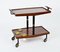 Mid-Century Wood, Brass and Enameled Metal Serving Bar Cart and Bottle Holder, 1960, Image 13