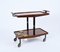 Mid-Century Wood, Brass and Enameled Metal Serving Bar Cart and Bottle Holder, 1960, Image 11