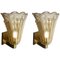 Sconces 24-Karat Gold by Barovier and Toso, Murano, 1950s, Set of 2 1