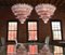 Lámparas de araña de cristal de Murano rosa. Juego de 2, Imagen 2
