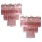 Tronchi Chandeliers with 48 Pink Murano Glass, 1990, Set of 2 1