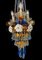 Chandelier with White Roses and Blue Drops, Murano, 1950s 3