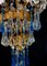 Chandelier with White Roses and Blue Drops, Murano, 1950s 8