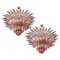 Italian Chandeliers with Pink Leaves, Murano, Set of 2, Image 1
