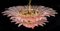 Lámparas de araña italianas con hojas rosadas de Murano. Juego de 2, Imagen 14
