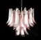 Lámpara de araña italiana de pétalos de Murano rosa y blanco, Murano, Imagen 9