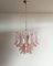 Lámpara de araña italiana de pétalos de Murano rosa y blanco, Murano, Imagen 11