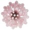 Lámpara de araña italiana de pétalos de Murano rosa y blanco, Murano, Imagen 3