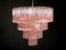 Italienischer Tronchi Kronleuchter aus rosa Muranoglas, 1990er 9