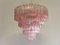 Italienischer Tronchi Kronleuchter aus rosa Muranoglas, 1990er 4