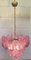 Lámparas de araña italianas de concha rosa, Murano. Juego de 2, Imagen 7