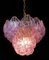 Lámparas de araña italianas de concha rosa, Murano. Juego de 2, Imagen 9