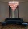 Italian Tronchi Chandeliers with 78 Pink Glasses in Murano, 1990, Set of 2, Image 5